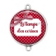 Connecteur Cabochon Argent - le temps des cerises