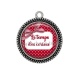 Pendentif Cabochon Argent - le temps des cerises