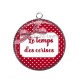Pendentif Cabochon Argent - le temps des cerises