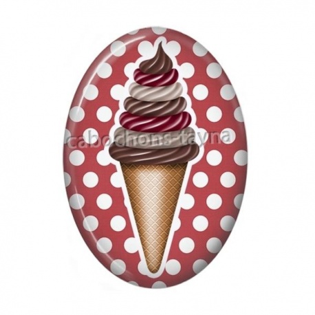 Cabochon Résine Ovale - glace