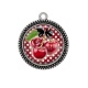 Pendentif Cabochon Argent - cerise