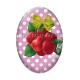 Cabochon Verre Ovale - cerise