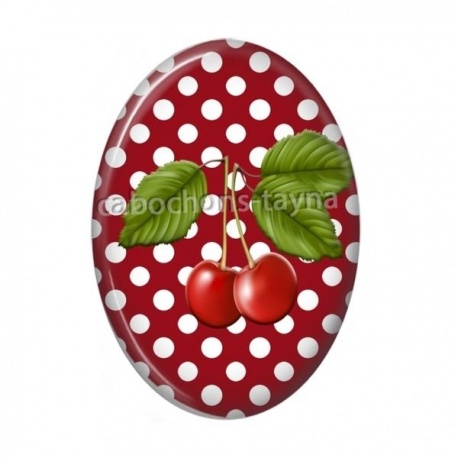 Cabochon Résine Ovale - cerise