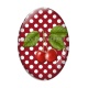 Cabochon Verre Ovale - cerise