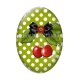 Cabochon Verre Ovale - cerise