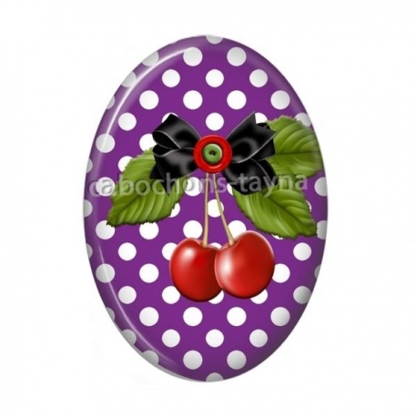 Cabochon Résine Ovale - cerise