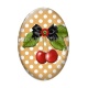 Cabochon Verre Ovale - cerise