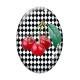 Cabochon Verre Ovale - cerise