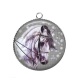 Pendentif Cabochon Argent - cheval