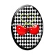 Cabochon Verre Ovale - cerise