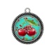 Pendentif Cabochon Argent - cerise