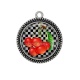 Pendentif Cabochon Argent - cerise