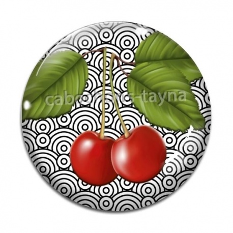 Cabochon Verre - cerise