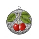 Pendentif Cabochon Argent - cerise