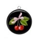 Pendentif Cabochon Argent - cerise
