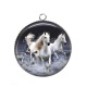Pendentif Cabochon Argent - cheval