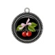 Pendentif Cabochon Argent - cerise