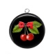 Pendentif Cabochon Argent - cerise