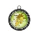Pendentif Cabochon Argent - raisin