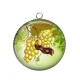 Pendentif Cabochon Argent - raisin