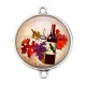 Connecteur Cabochon Argent - raisin