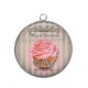 Pendentif Cabochon Argent - cupcake