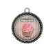 Pendentif Cabochon Argent - cupcake