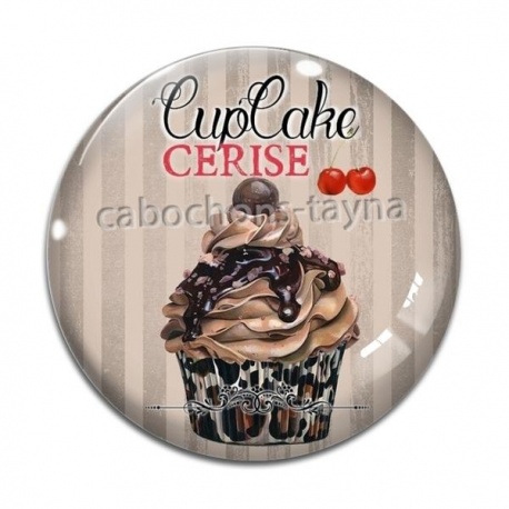 Cabochon Verre - cupcake