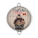 Connecteur Cabochon Argent - cupcake