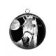Pendentif Cabochon Argent - cheval