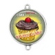Connecteur Cabochon Argent - cupcake