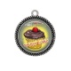 Pendentif Cabochon Argent - cupcake