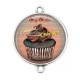 Connecteur Cabochon Argent - cupcake