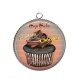 Pendentif Cabochon Argent - cupcake