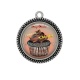 Pendentif Cabochon Argent - cupcake