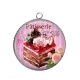 Pendentif Cabochon Argent - cupcake