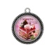 Pendentif Cabochon Argent - cupcake