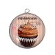 Pendentif Cabochon Argent - cupcake