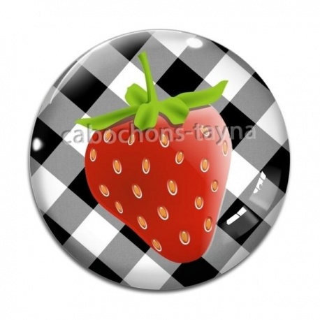 Cabochon Verre - fraise