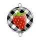 Connecteur Cabochon Argent - fraise