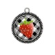 Pendentif Cabochon Argent - fraise