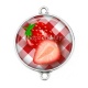 Connecteur Cabochon Argent - fraise