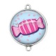 Connecteur Cabochon Argent - bonbon