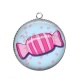 Pendentif Cabochon Argent - bonbon