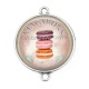Connecteur Cabochon Argent - macaron