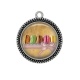 Pendentif Cabochon Argent - macaron