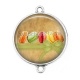 Connecteur Cabochon Argent - macaron