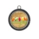 Pendentif Cabochon Argent - macaron