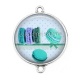 Connecteur Cabochon Argent - macaron