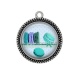 Pendentif Cabochon Argent - macaron